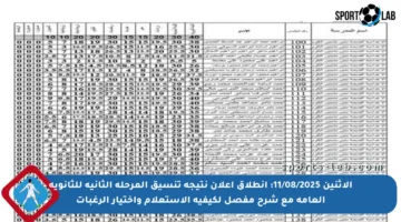 الإثنين 11/08/2025: انطلاق إعلان نتيجة تنسيق المرحلة الثانية للثانوية العامة مع شرح مفصل لكيفية الاستعلام واختيار الرغبات
